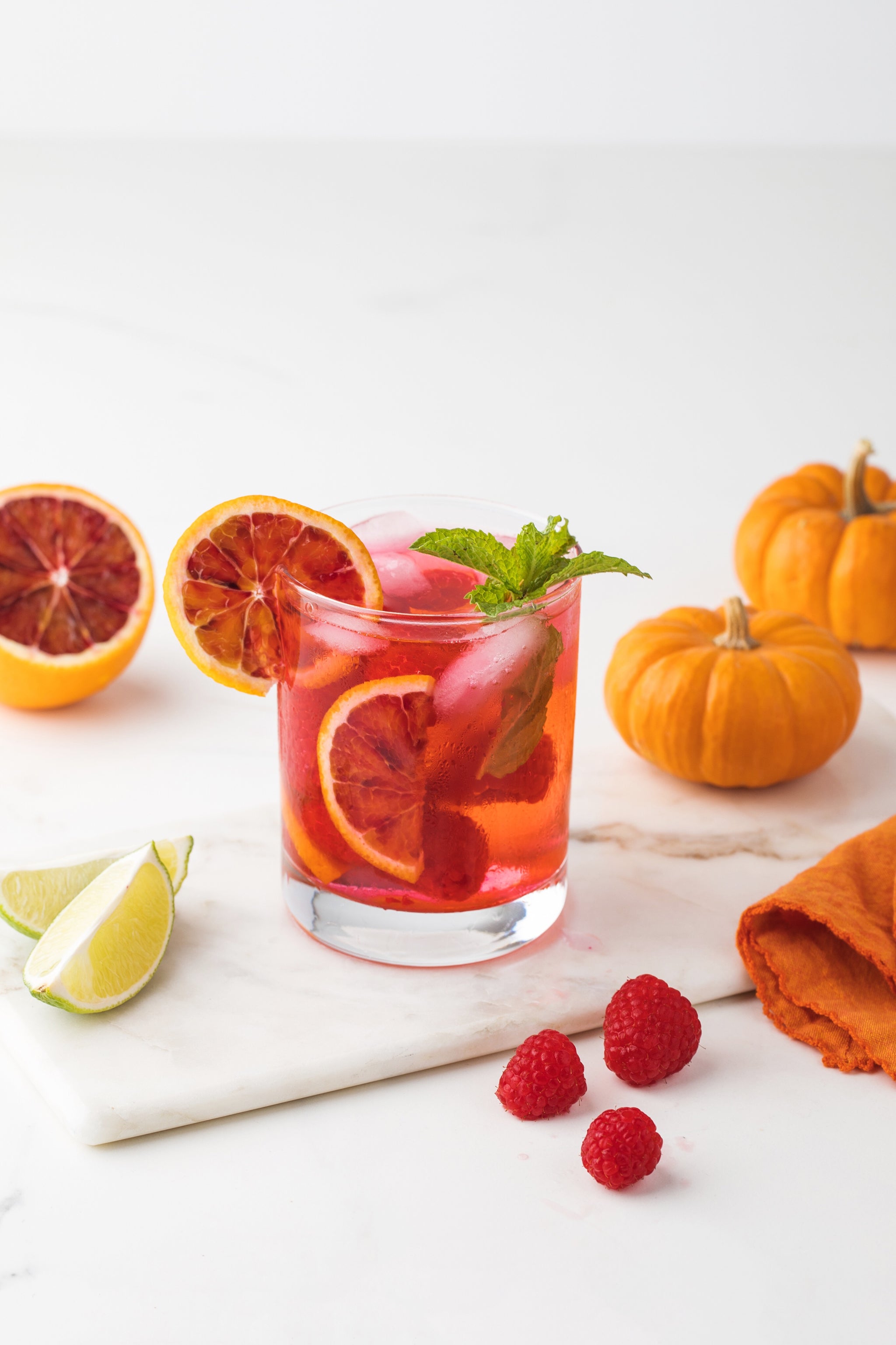 Healthy Halloween Cocktail: Blood Orange Raspberry Mojito